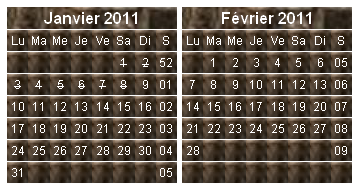 T�l�charger le mod�le de calendrier